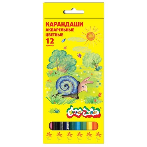 Каляка-Маляка Карандаши акварельные 12 цветов (КАКМ12) разноцветный от компании М.Видео - фото 1