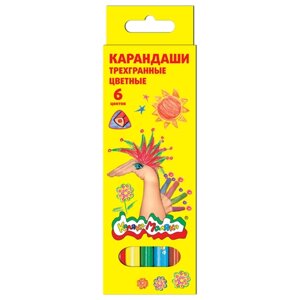 Каляка-Маляка Карандаши трехгранные 6 цветов (КТКМ06) микс