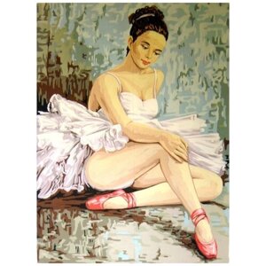 Канва для вышивания с рисунком Gobelin L, Diamant Балерина, разминающая колено 14.832, разноцветный 47 х 60 см