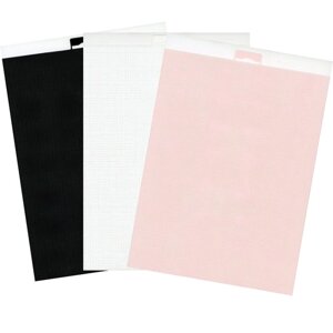 Канва пластиковая лист 21*28 см, 14 каунт, набор из 3 штук (белый, черный, розовый)