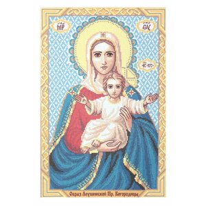 Канва с рисунком для вышивания крестом искусница Образ Пресвятой Богородицы Леушинская, 44*30см