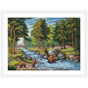 Канва с рисунком для вышивания крестом М. П. Студия "Лесной ручей", 50х40 см, арт. СК-024