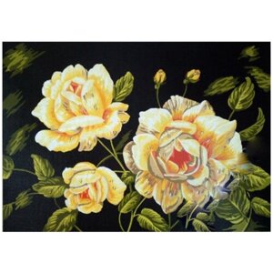 Канва жесткая с рисунком Жёлтые розы 60 x 80 см GOBELIN L. DIAMANT 10.547
