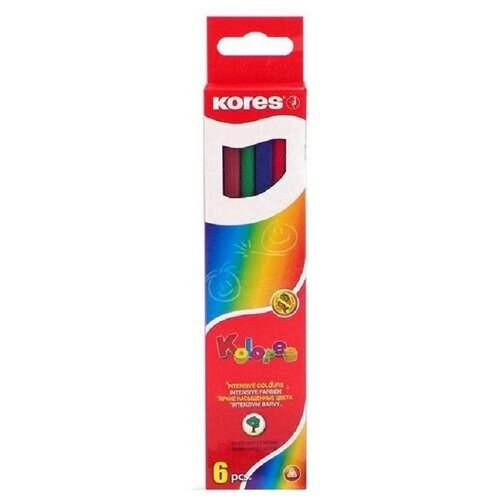 Карандаши цветные 6цв 3-гран Kores 93306.01 от компании М.Видео - фото 1