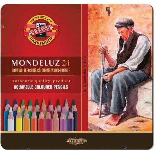 Карандаши цветные акварельные художественные KOH-I-NOOR "Mondeluz", 24 цвета от компании М.Видео - фото 1