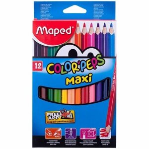 Карандаши цветные ColorPeps. Maxi 12цв. трехгр, утолщенные