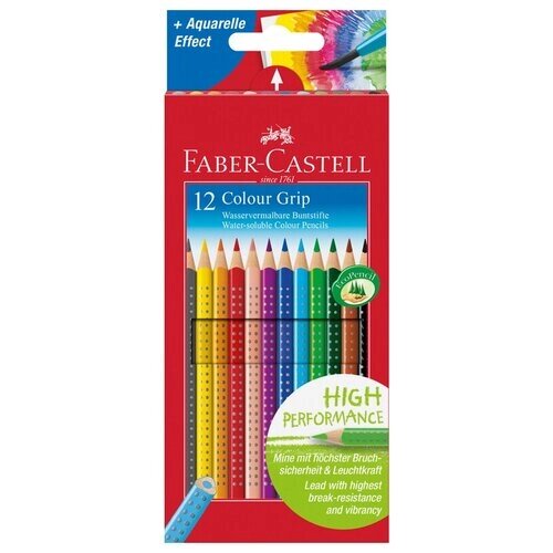 Карандаши цветные Faber-Castell "Grip", 12цв, трехгран, заточен, картон, европодвес, 286229 от компании М.Видео - фото 1