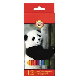 Карандаши цветные KOH-I-NOOR "Animals" 12 цветов грифель 2 8 мм заточенные европодвес 3552/12, 6 шт