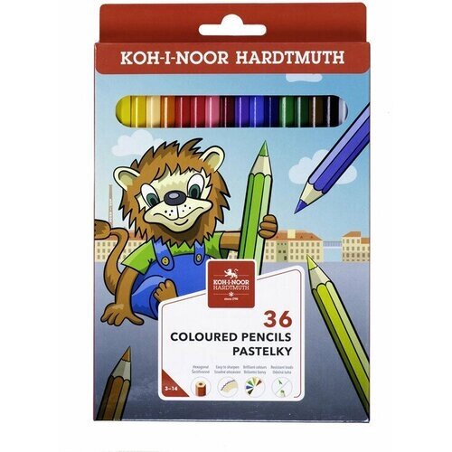 Карандаши цветные Koh-I-Noor "Lion", 36цв, заточен, картон, европодвес, 323230 от компании М.Видео - фото 1
