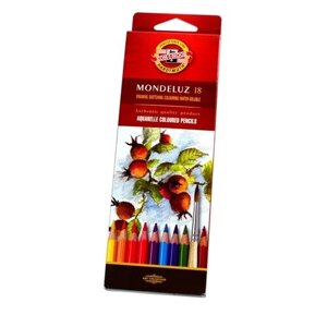 Карандаши цветные KOH-I-NOOR "Mondeluz" 18 цветов акварельные, картонная упаковка
