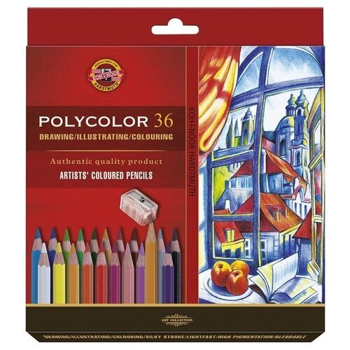 Карандаши цветные Koh-i-Noor Polycolor 36 цветов 3835036007KZ от компании М.Видео - фото 1