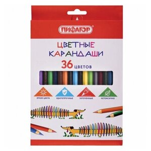 Карандаши Unitype цветные пифагор Веселая такса -4 шт)
