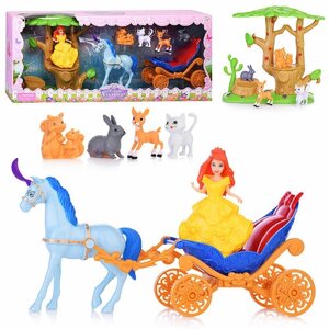 Карета SS048A "Сказочный мир" с лошадкой и фигурками, в коробке