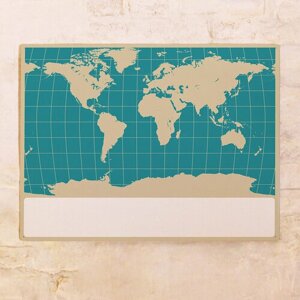 Карта мира с меридианами 60х80 см