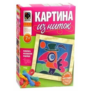 Картина из ниток "Птица"