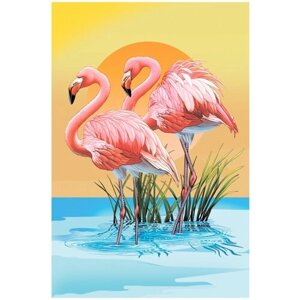 Картина мозаикой 15х20 Розовый фламинго