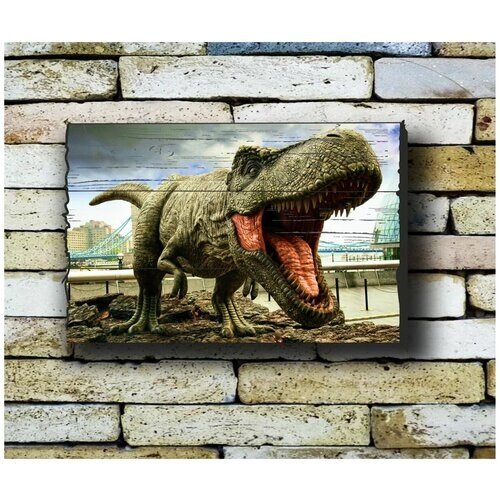 Картина на досках 'Динозавр. Тиранозавр ' 50/35 см от компании М.Видео - фото 1
