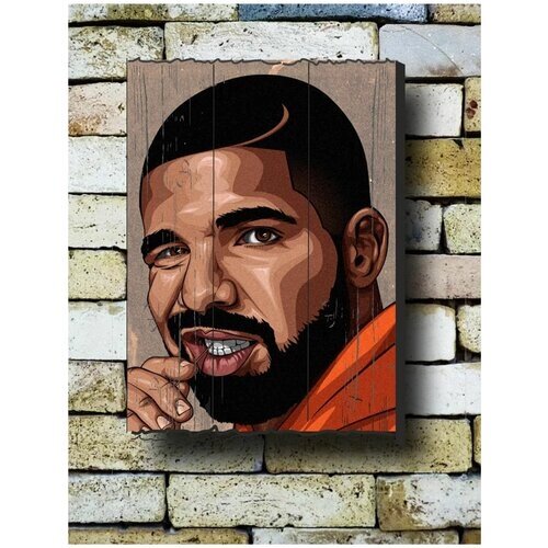 Картина на досках 'Рэп. Рэпер. Рэперы. Дрейк. Drake' 30/40 от компании М.Видео - фото 1