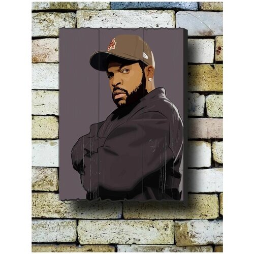 Картина на досках 'Рэп. Рэпер. Рэперы. Ice Cube Westside. Гангста Рэп Айс Куб' 30/40 см от компании М.Видео - фото 1