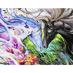 Картина по номерам 000 Art Hobby Home Акварельные лошади 40х50