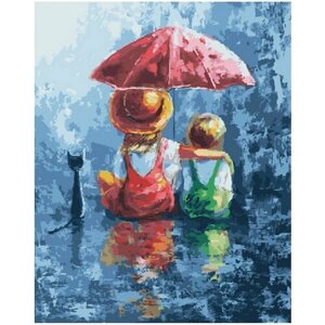 Картина по номерам 000 Art Hobby Home Дети под зонтом 40х50