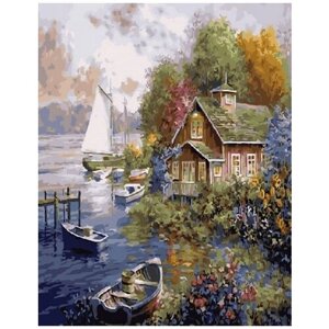 Картина по номерам 000 Art Hobby Home Дом у озера 40*50