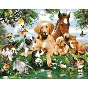 Картина по номерам 000 Art Hobby Home Дружелюбные животные 40х50