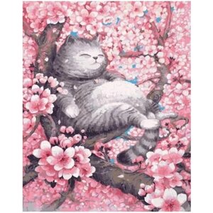 Картина по номерам 000 Art Hobby Home Кот в цветущем саду 40х50