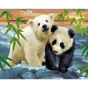 Картина по номерам 000 Art Hobby Home Медвежонок с пандой 40х50