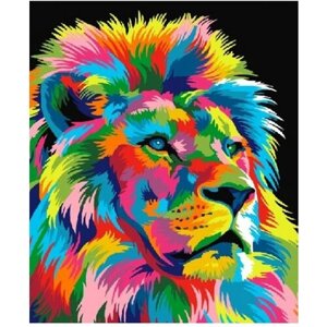 Картина по номерам 000 Art Hobby Home Разноцветный лев 40х50