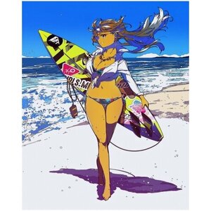 Картина по номерам 000 Hobby Home Аниме Девушка на пляже 40х50