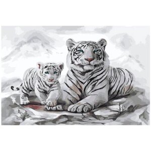 Картина по номерам 000 Hobby Home Белая тигрица и тигренок 40х50