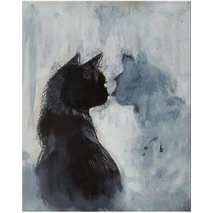 Картина по номерам 000 Hobby Home Чёрный кот Отражение 40х50