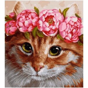 Картина по номерам 000 Hobby Home Кошечка в цветах 40х50