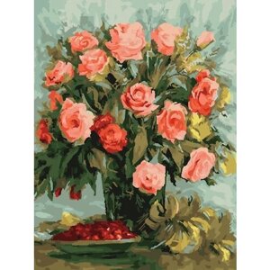 Картина по номерам 000 Hobby Home "Нежные розы", размер: 40х50