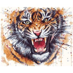 Картина по номерам 000 Hobby Home Оскал тигра 40х50