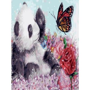 Картина по номерам 000 Hobby Home "Панда и бабочка "40х50