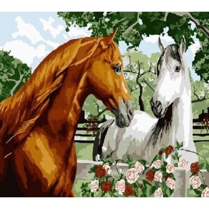 Картина по номерам 000 Hobby Home Пара лошадей 40х50