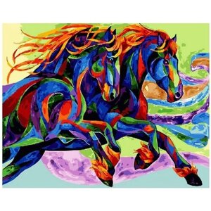 Картина по номерам 000 Hobby Home Радужные лошади 40х50