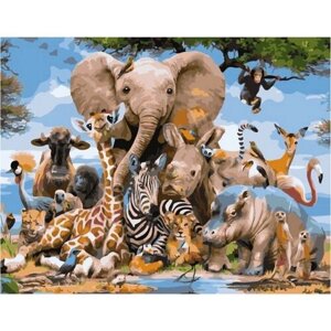 Картина по номерам 000 Hobby Home Разнообразие животного мира 40х50