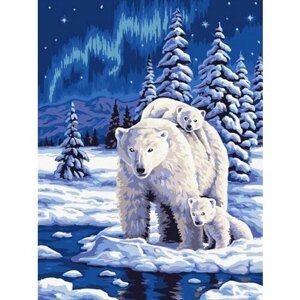 Картина по номерам 000 Hobby Home Семейство северных медведей 40х50