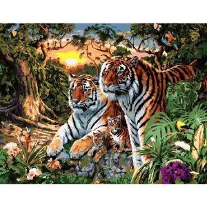 Картина по номерам 000 Hobby Home Семейство тигров 40х50