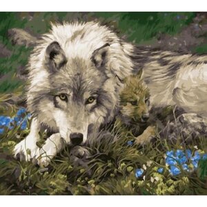 Картина по номерам 000 Hobby Home Волк на траве 40х50