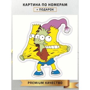 Картина по номерам Барт Симпсон/ Bart Simpson холст на подрамнике 20*20