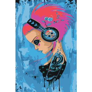 Картина по номерам Девушка-панк на стену