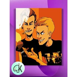 Картина по номерам на холсте Beavis and Butthead, 40 х 50 см