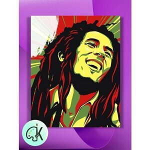 Картина по номерам на холсте Боб Марли, 30 х 40 см
