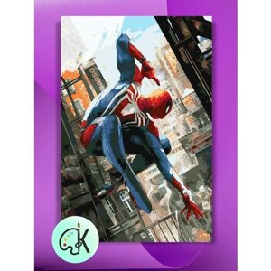 Картина по номерам на холсте Человек-паук - Нью-Йорк, 40 х 60 см