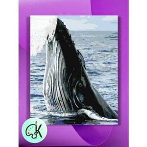 Картина по номерам на холсте Горбатый кит 2, 40 х 60 см