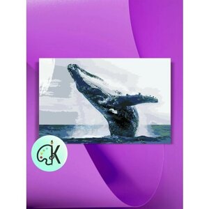 Картина по номерам на холсте Горбатый кит, 40 х 50 см